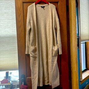 Express Women’s Oatmeal Flyaway Duster Sweater Size Small